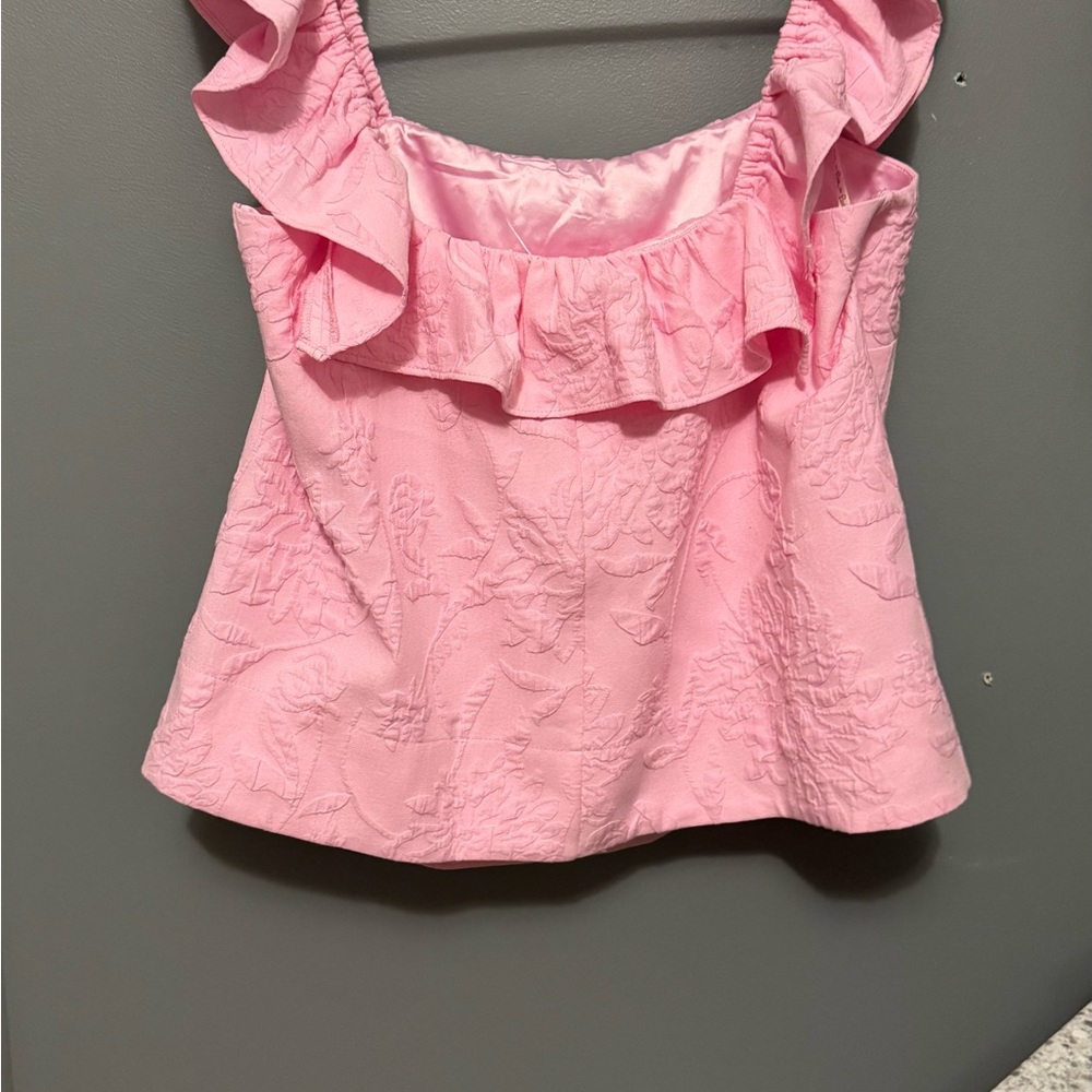 Lilly Pulitzer Light Pink Ruffled Blouse